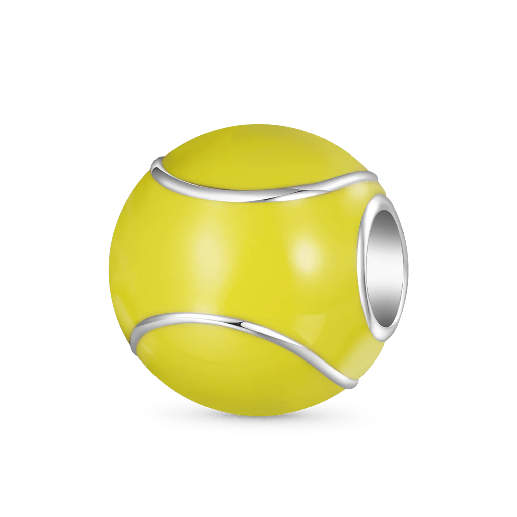 Gnoce Green Tennis Ball Sports Charm Platinum-plated Silver Blend
