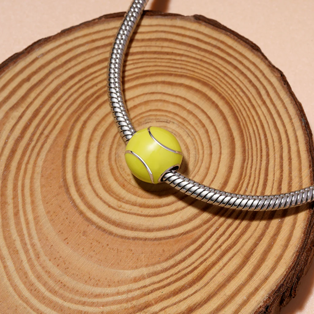 Gnoce Green Tennis Ball Sports Charm Platinum-plated Silver Blend - Image 3