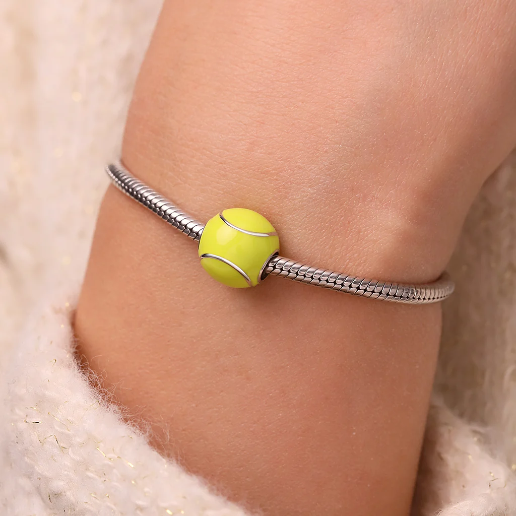 Gnoce Green Tennis Ball Sports Charm Platinum-plated Silver Blend - Image 5