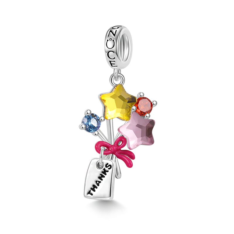Gnoce Thanksgiving Bouquet Charm Platinum-plated Silver Blend