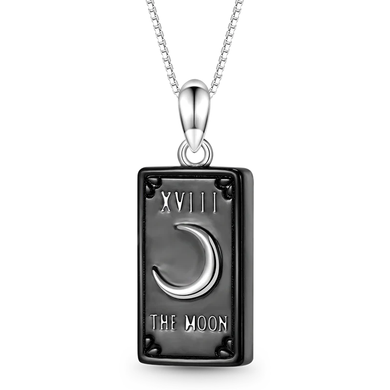 Gnoce "the Moon" Tarot Necklace Platinum-plated Silver Blend - Image 2