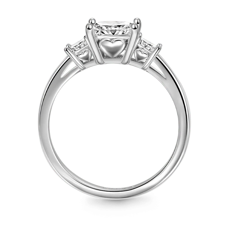 Gnoce Clear Three Stone Ring Platinum-plated Silver Blend - Image 4