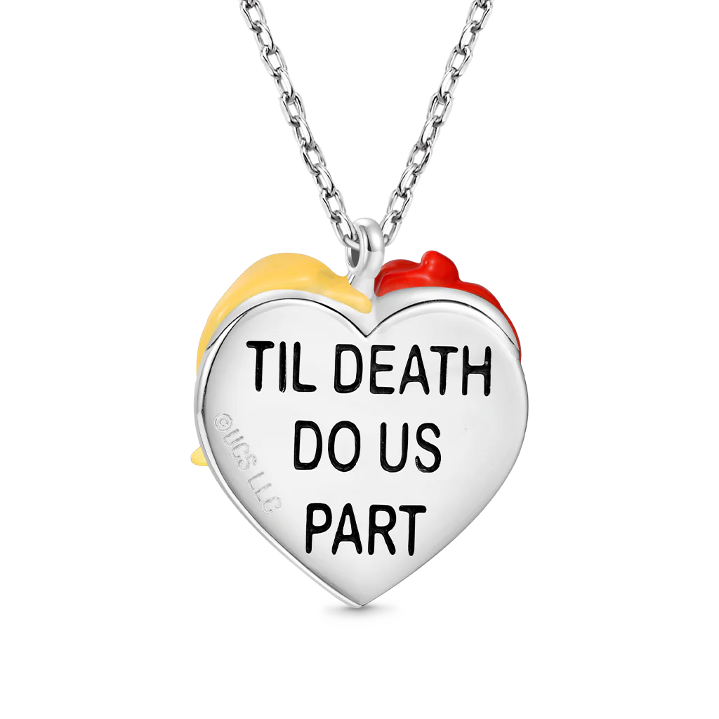 Gnoce Shinny “Til Death Do Us Part” Chucky & Tiff Heart Necklace - Image 2