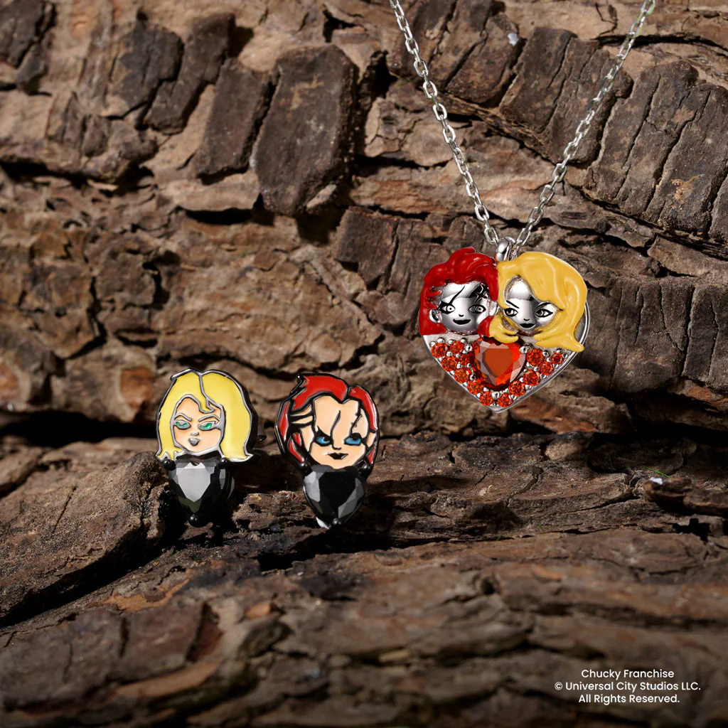 Gnoce Shinny “Til Death Do Us Part” Chucky & Tiff Heart Necklace - Image 4