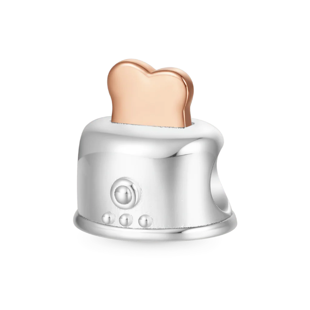 Gnoce Kitchen Utensils Toaster Charm Platinum-plated Silver Blend