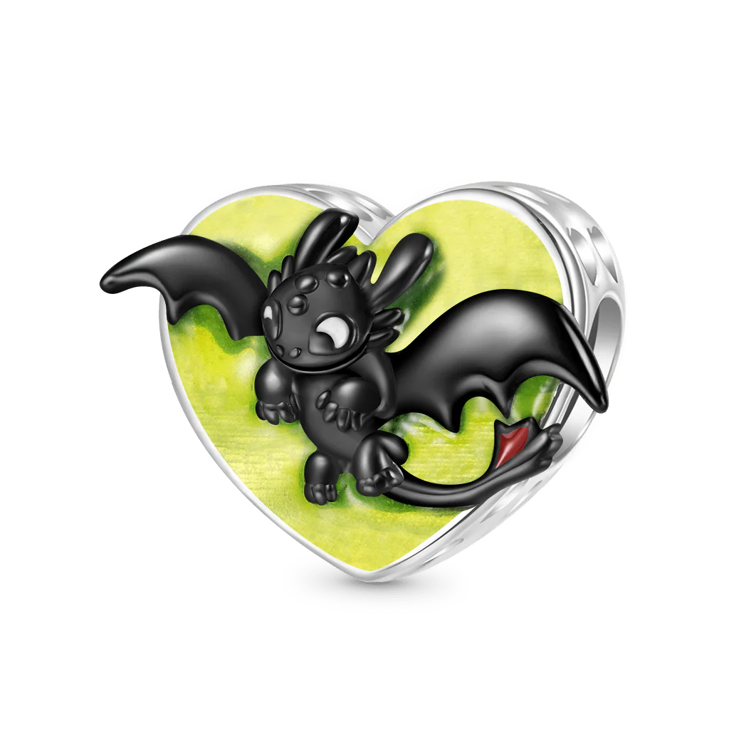 Gnoce Toothless Heart Birthstone Glow-in-the-Dark Charm - Image 2