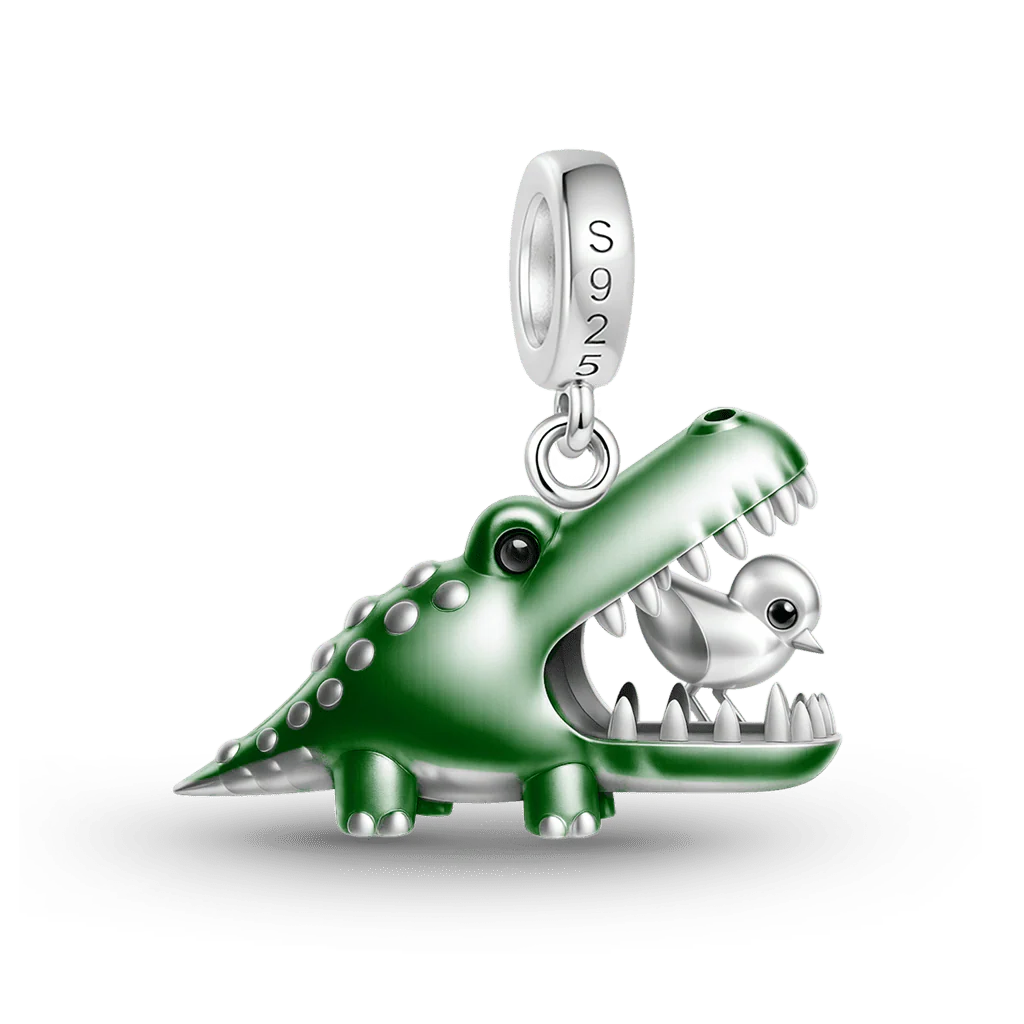 Gnoce Toothpick Bird Crocodile Charm Platinum-plated Silver Blend - Image 5