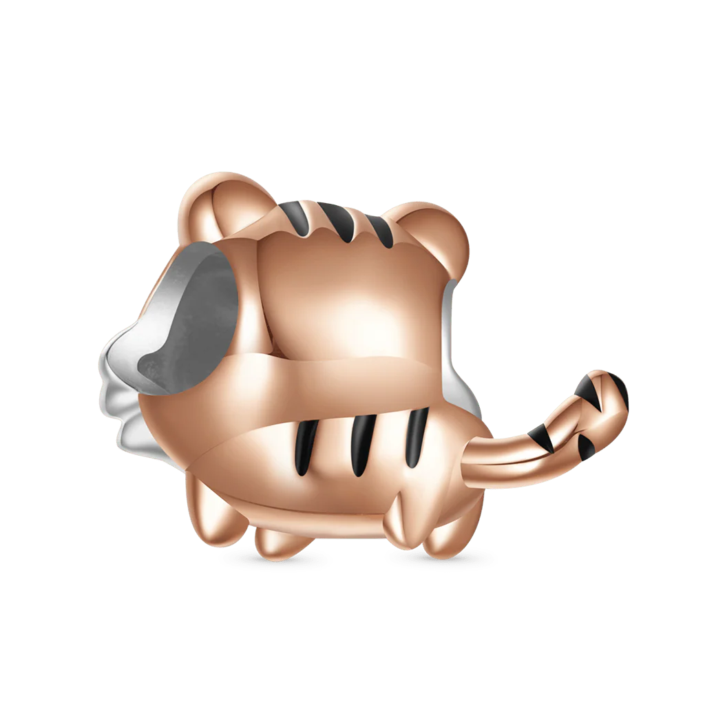 Gnoce Tora the Angy Tiger Charm Platinum-plated Silver Blend - Image 2