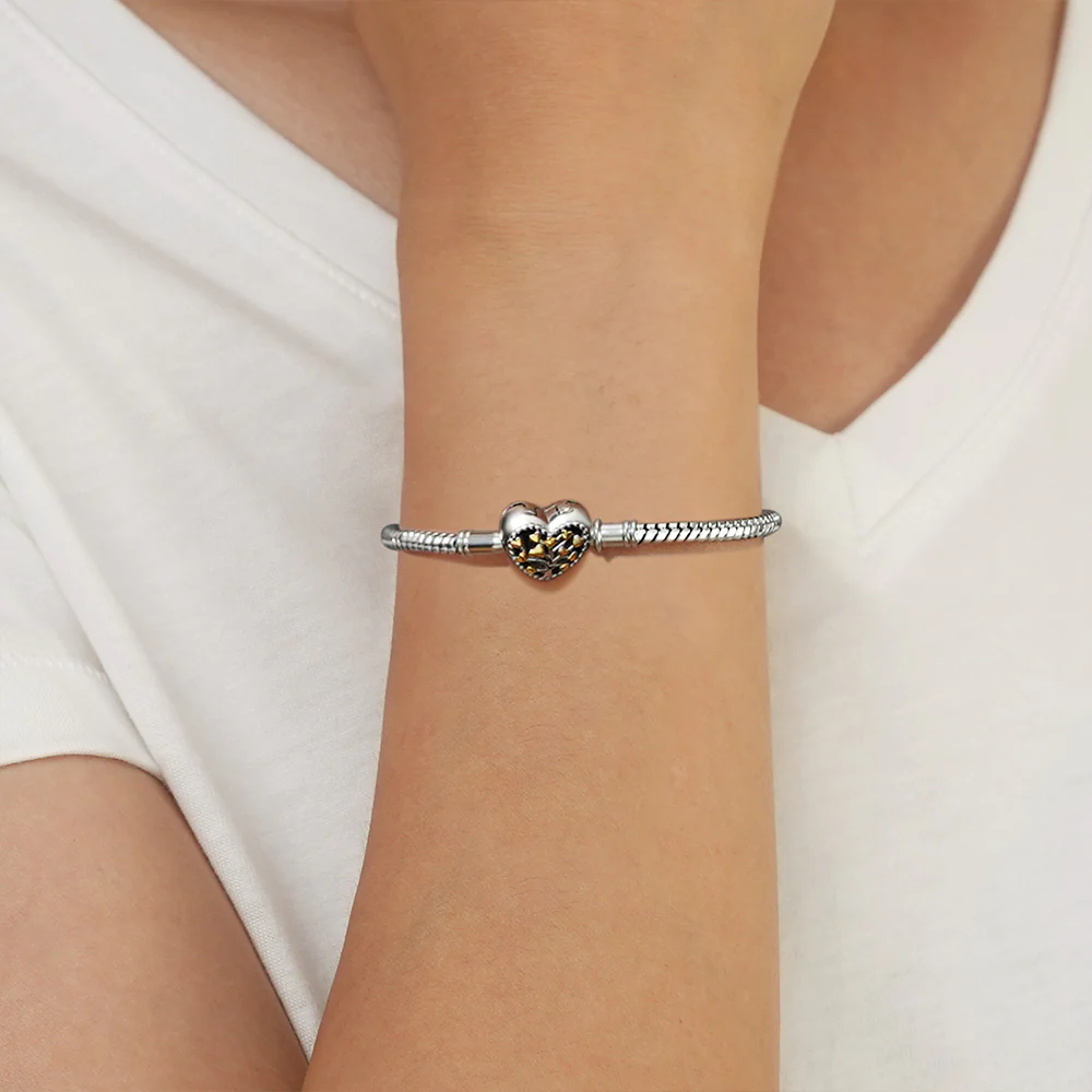 Gnoce Tree of Life Snake Chain Bracelet Platinum-plated Silver Blend - Image 6