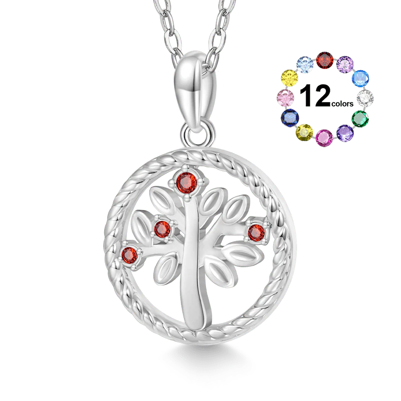 Gnoce Tree of Life Birthstone Necklace