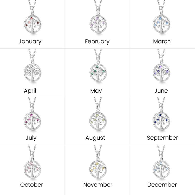 Gnoce Tree of Life Birthstone Necklace - Image 7
