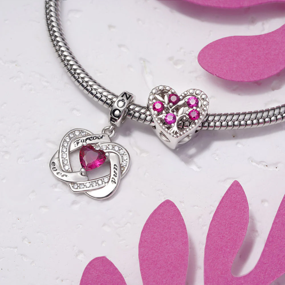 Gnoce Birthstone Tree of Life Heart Personalized Charm - Image 3
