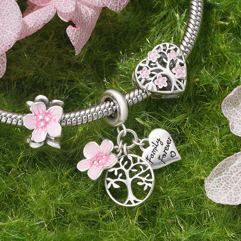 Gnoce Pink Tree of Life Heart Charm - Image 4