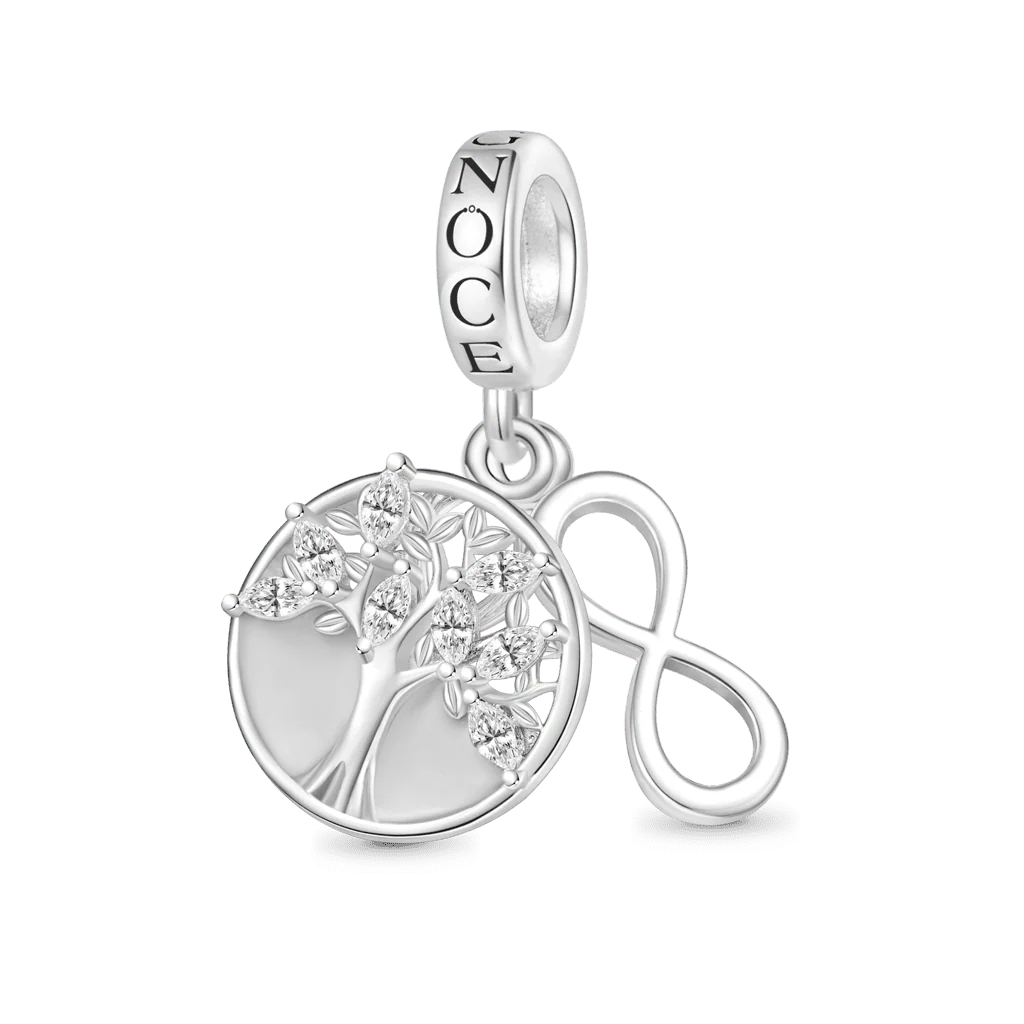 Gnoce Engravable Infinity Symbol Charm Platinum-plated Silver Blend