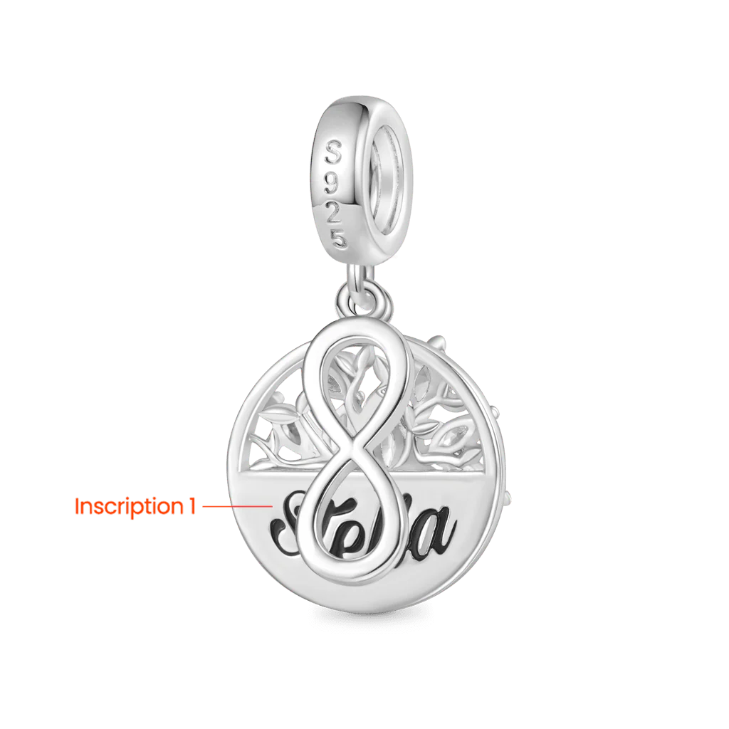 Gnoce Engravable Infinity Symbol Charm Platinum-plated Silver Blend - Image 2