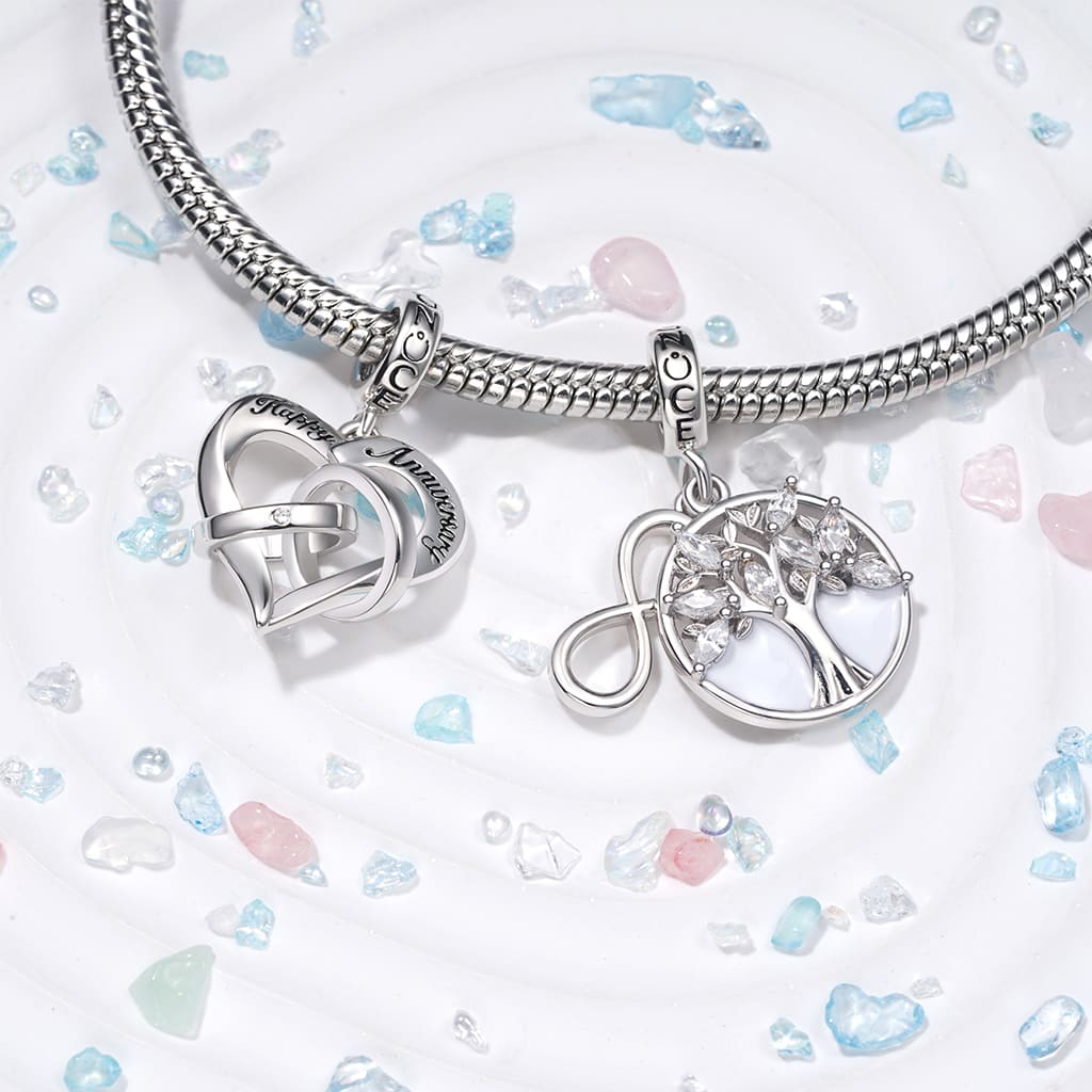 Gnoce Engravable Infinity Symbol Charm Platinum-plated Silver Blend - Image 3