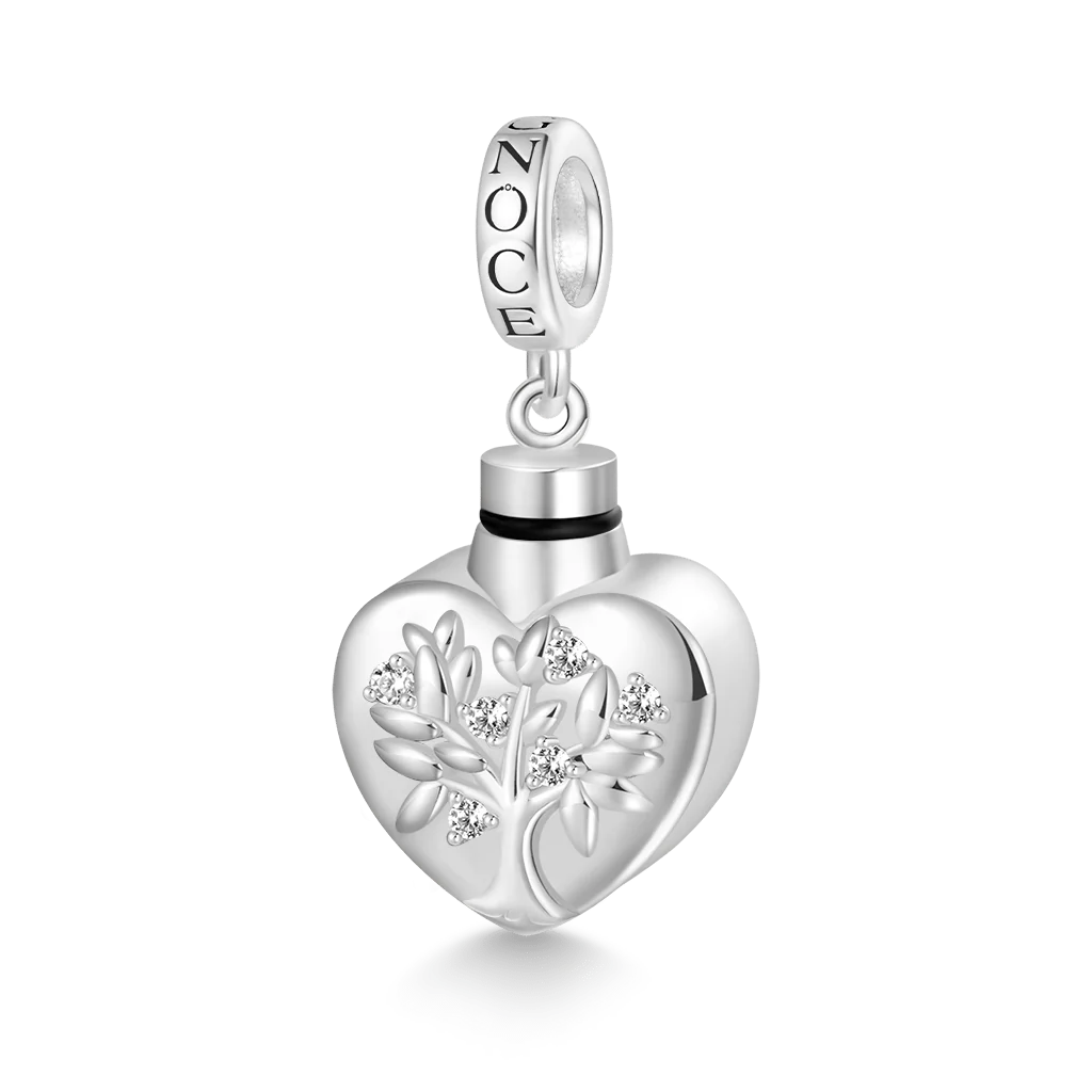 Gnoce Engravable Tree Urn Ashes Charm Platinum-plated Silver Blend - Image 2