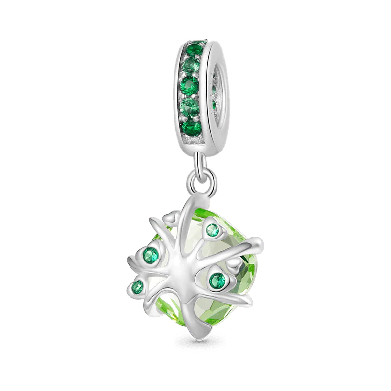 Gnoce Mint Green Glass Tree of Life Pendant Dangle Charm - Image 2