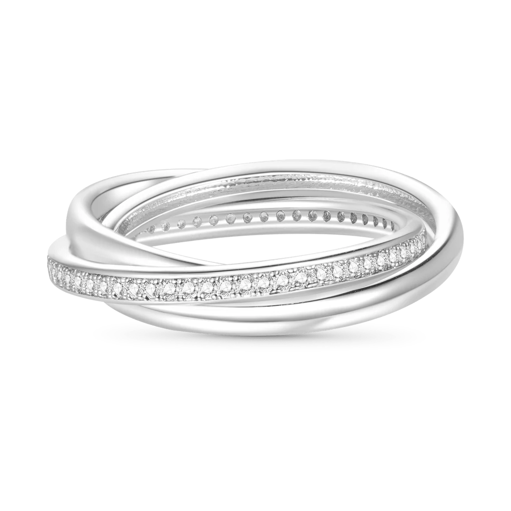 Gnoce Trinity CZ Birthstone Eternity Rings