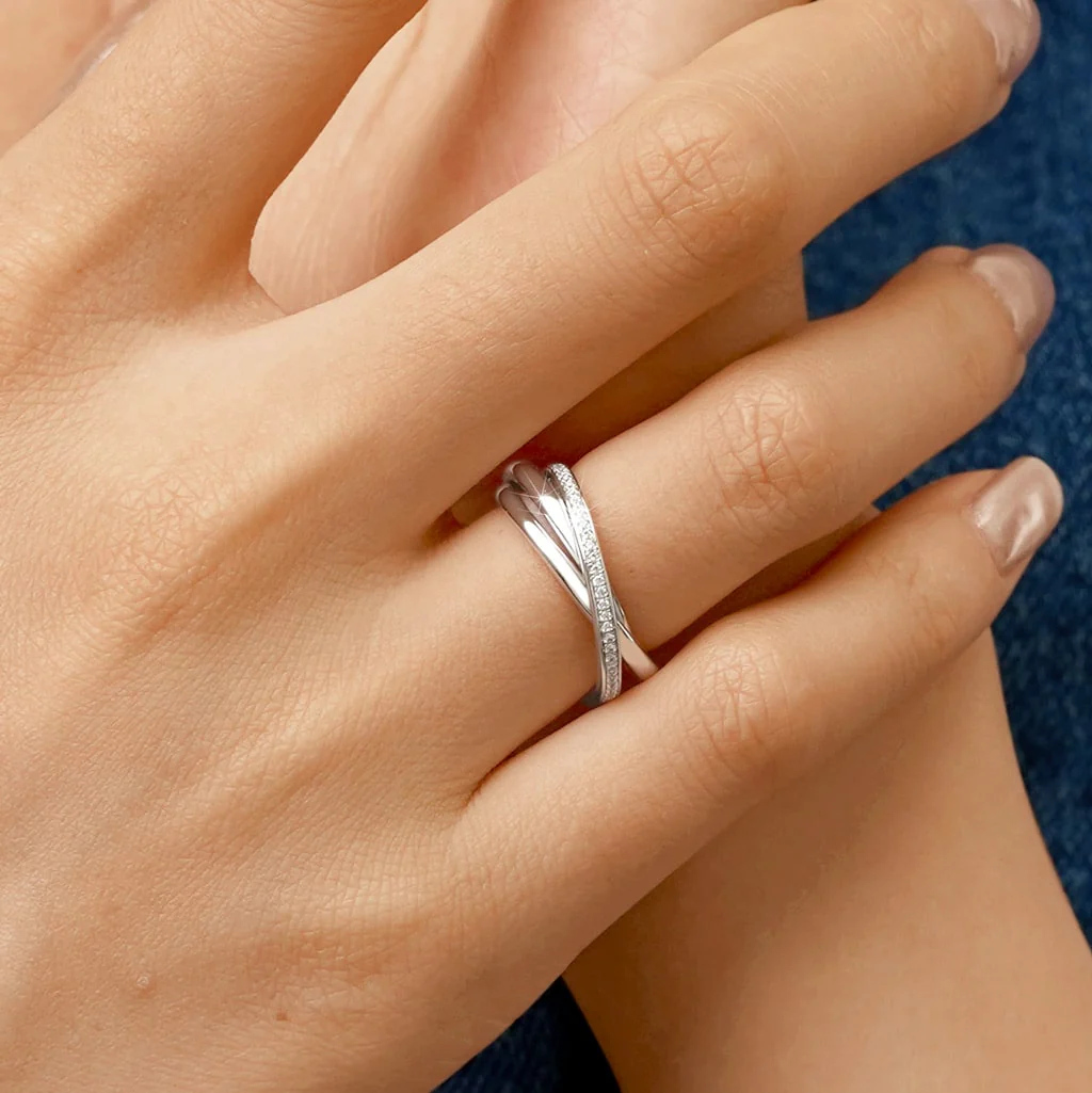 Gnoce Trinity CZ Birthstone Eternity Rings - Image 7