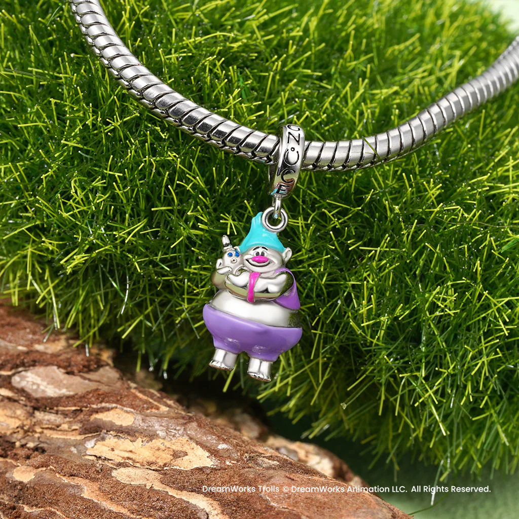 Gnoce Trolls Biggie Hug Worm Mr Dinkles Pendant Dangle Charm - Image 3