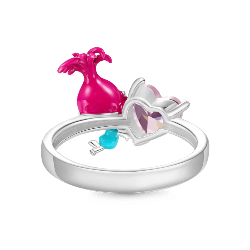 Gnoce Trolls Poppy Embraces Heart Gemstone Ring - Image 2