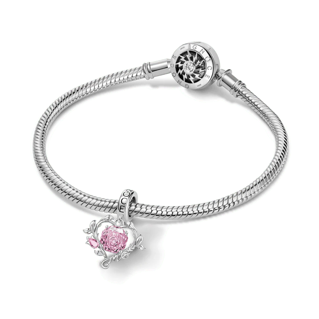 Gnoce Mother's Day Tulip Heart Birthstone Pendant Dangle Charm - Image 3