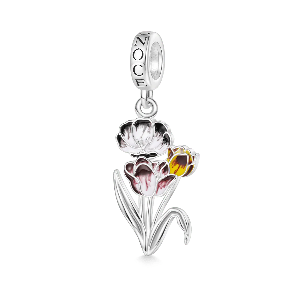 Gnoce Temple of Flora Tulips Pendant Dangle Charm