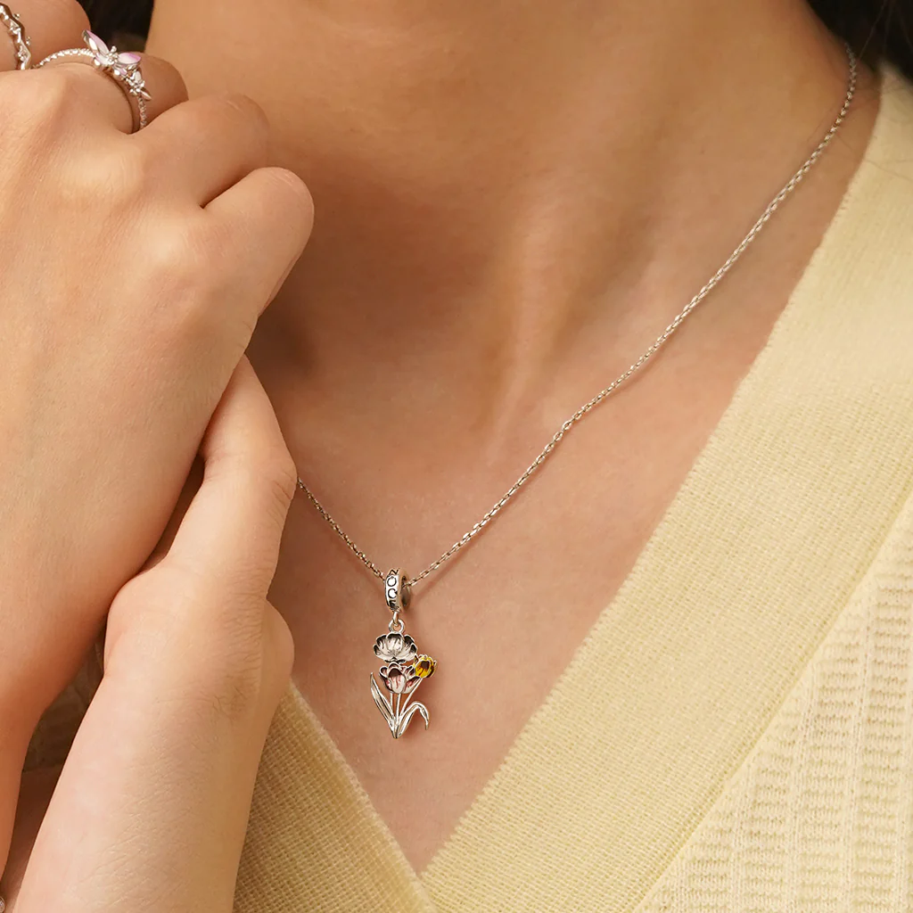 Gnoce Temple of Flora Tulips Pendant Dangle Charm - Image 5