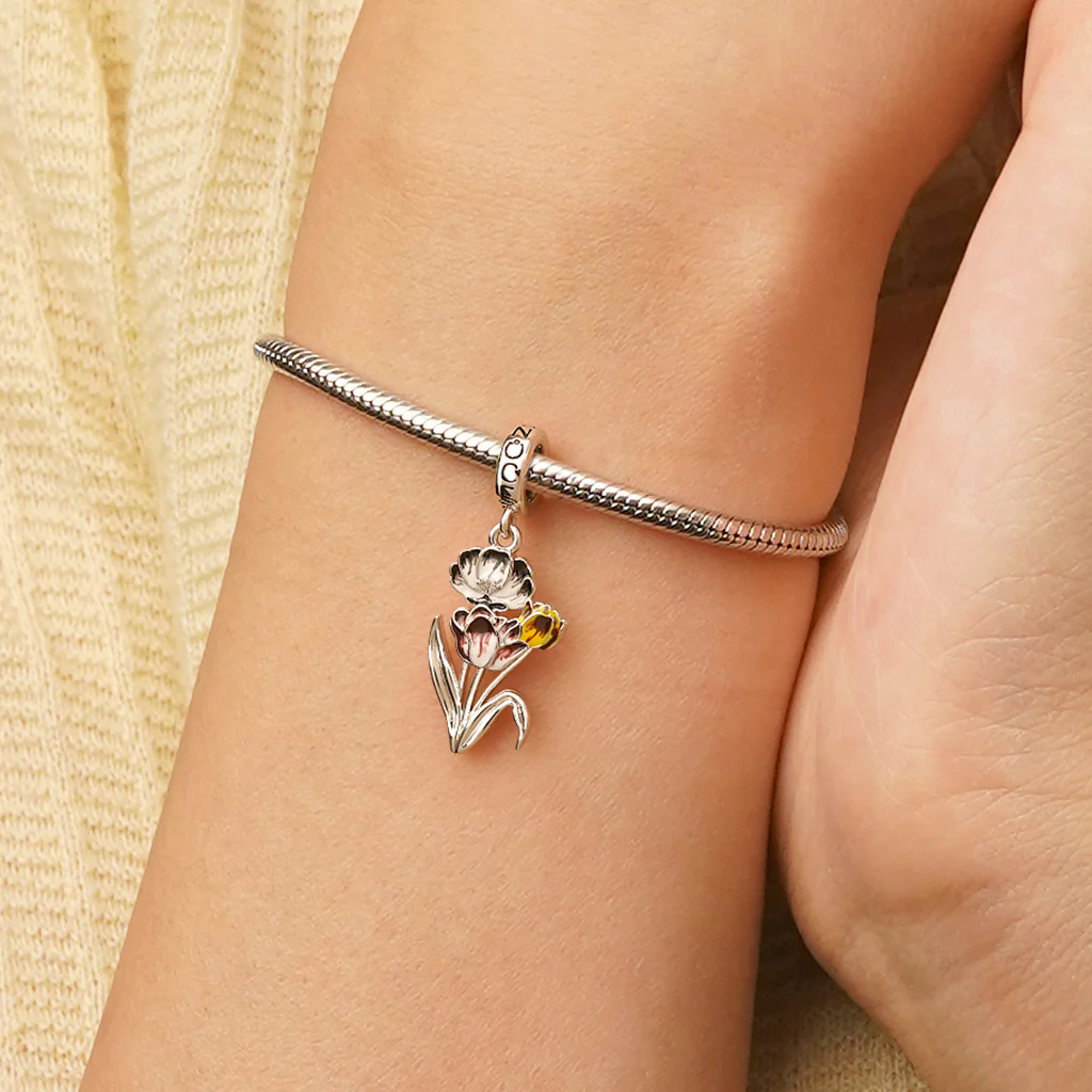 Gnoce Temple of Flora Tulips Pendant Dangle Charm - Image 6