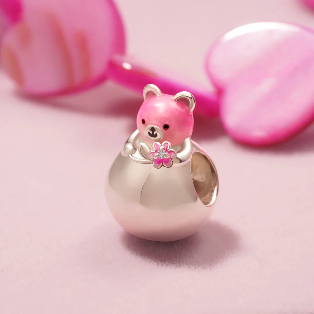 Gnoce Tumbler Bear Charm Platinum-plated Silver Blend - Image 3
