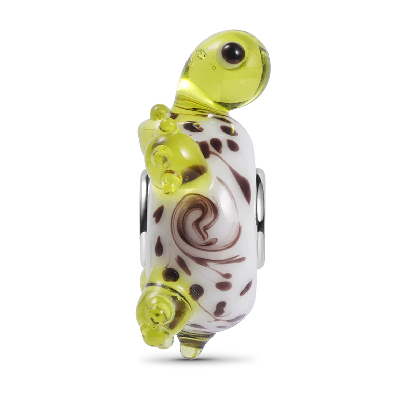 Turtle Murano Glass Charm Bead 925Sterling Silver