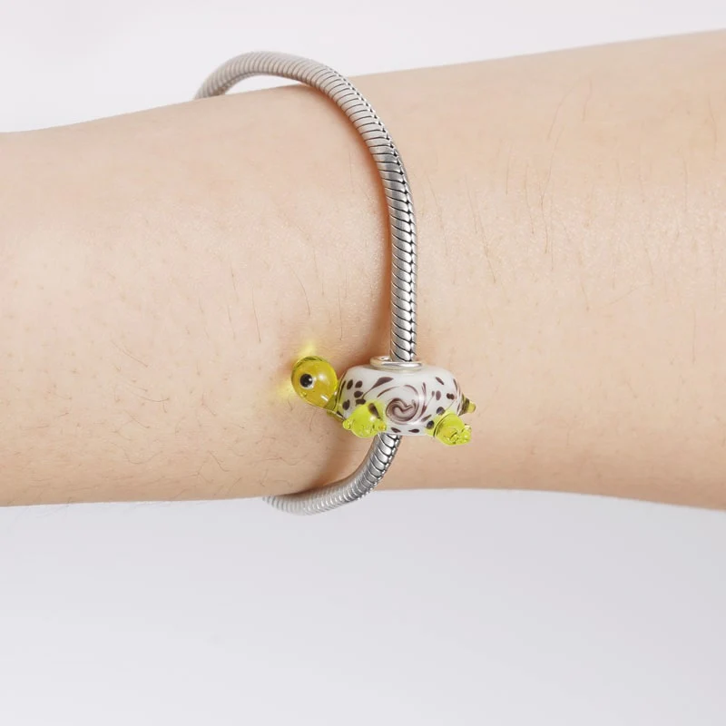 Turtle Murano Glass Charm Bead 925Sterling Silver - Image 3