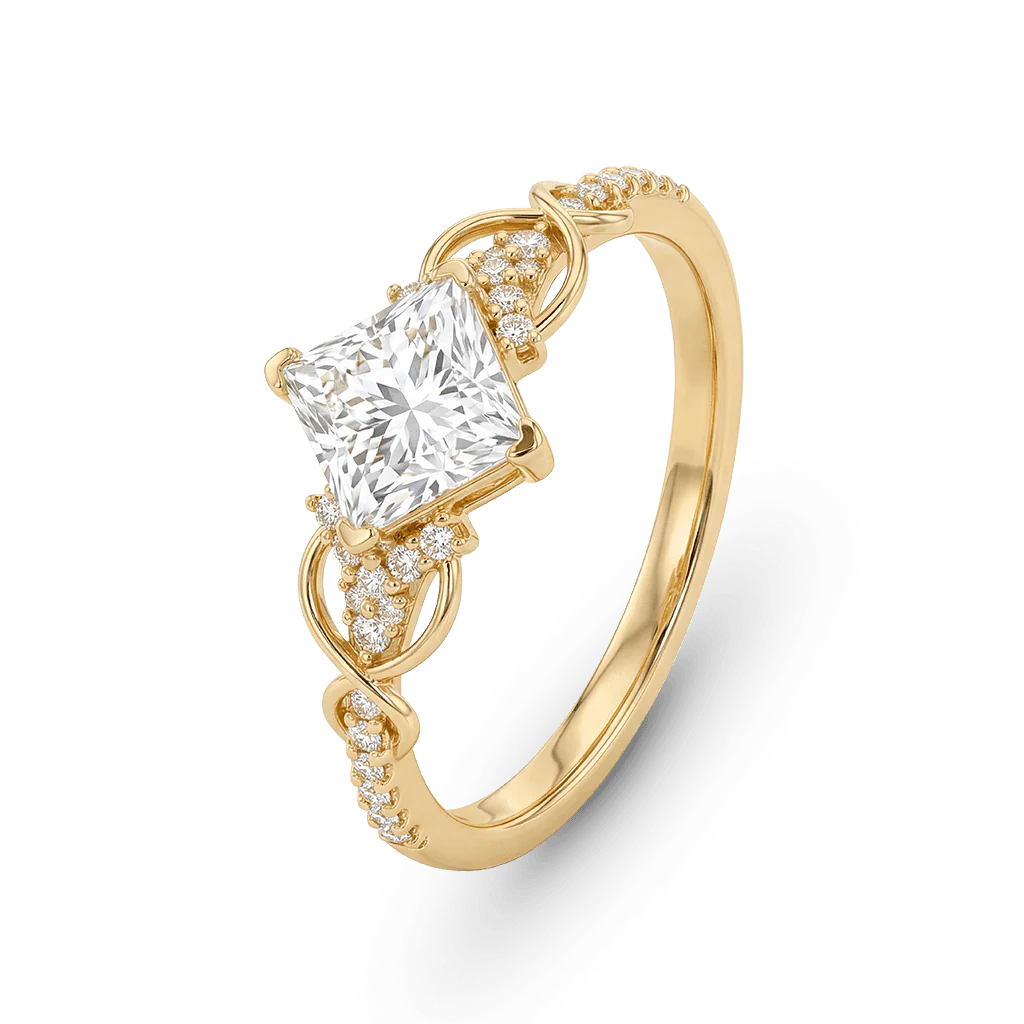 Gnoce Unique Twist Princess-cut Engagement Ring - Image 4