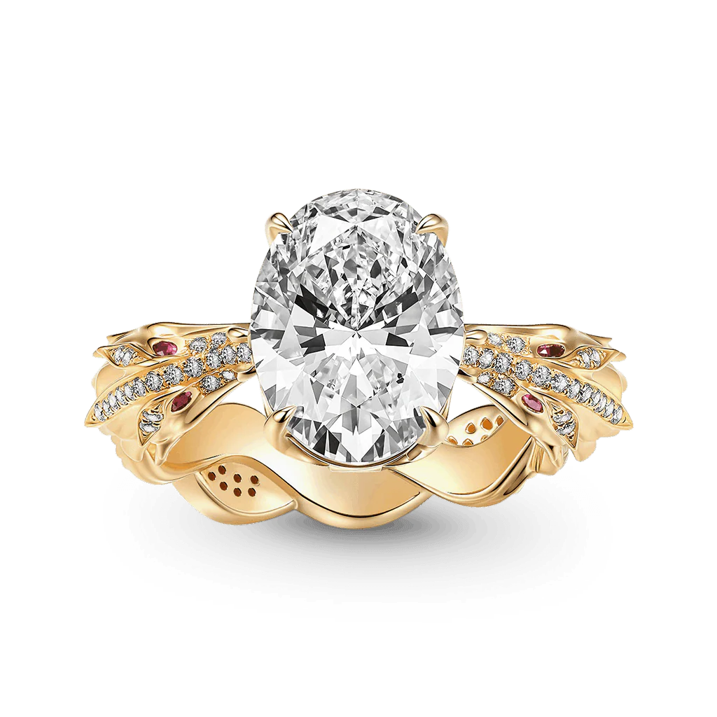 Gnoce Twisted Band Oval-Cut Engagement Ring