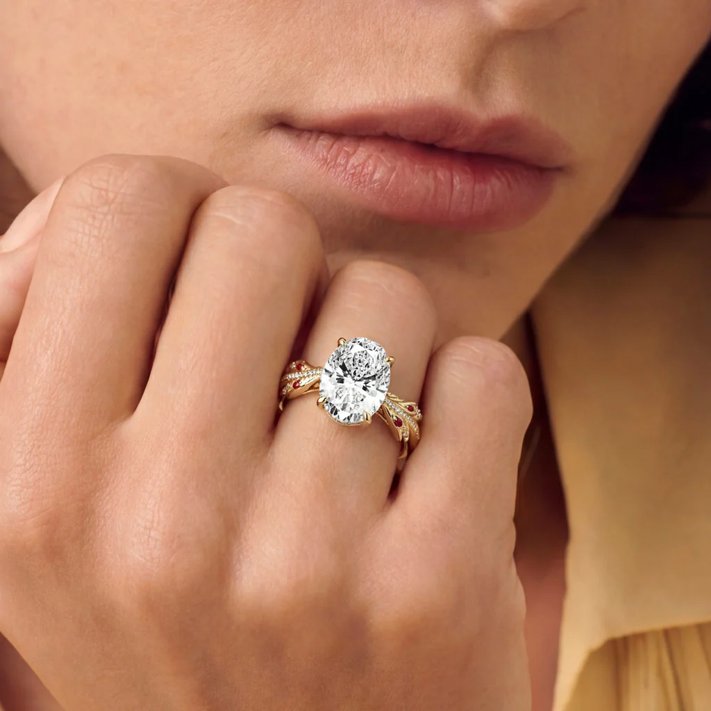 Gnoce Twisted Band Oval-Cut Engagement Ring - Image 2