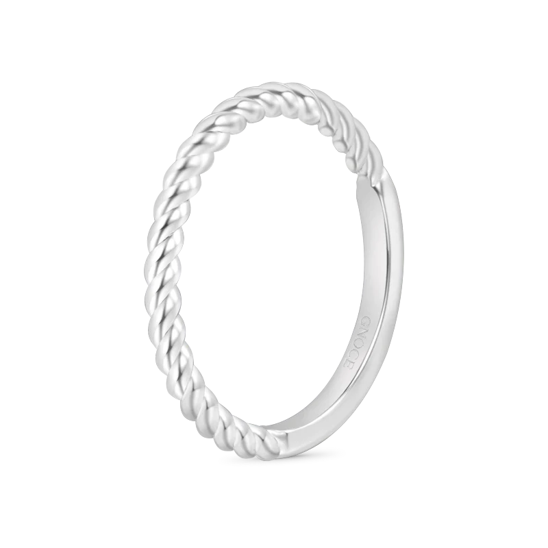 Gnoce Twisted Simple Band Ring Platinum-plated Silver Blend - Image 2