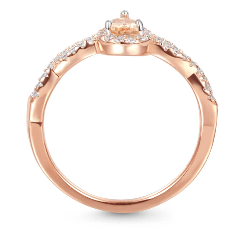 Gnoce Twisted Teardrop Promise Ring Platinum-plated Silver Blend - Image 3