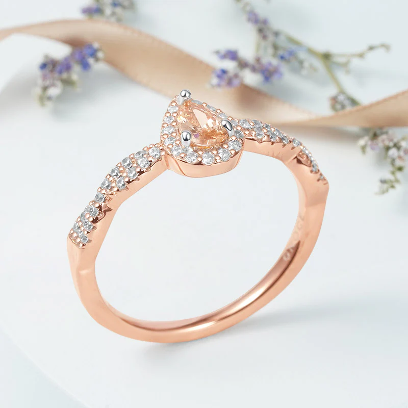 Gnoce Twisted Teardrop Promise Ring Platinum-plated Silver Blend - Image 4