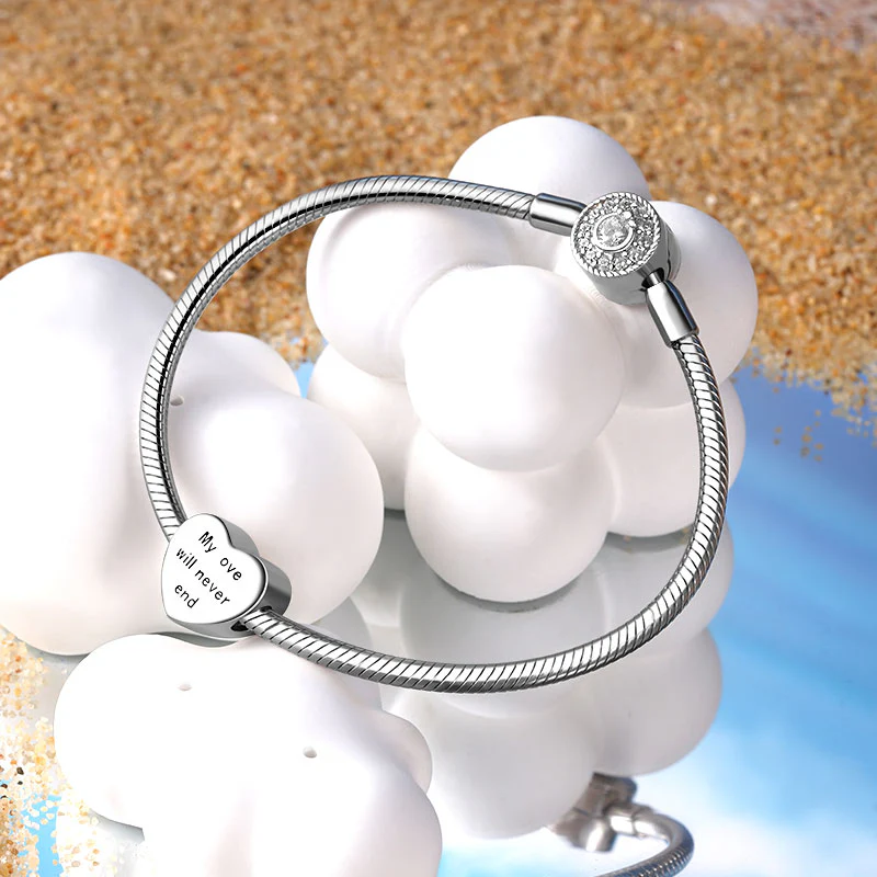Gnoce Unconditional Love Personalized Photo Charm Platinum-plated Silver Blend - Image 2