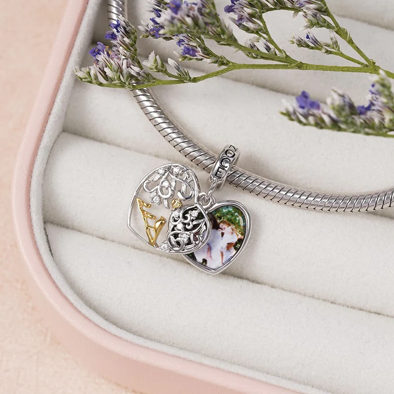 Gnoce Unconditional Love Personalized Photo Charm Platinum-plated Silver Blend - Image 2
