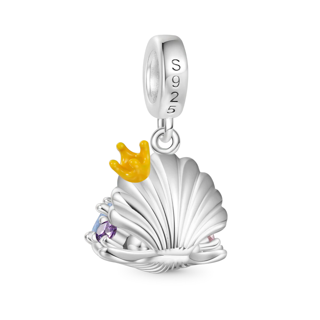 Gnoce Undersea Treasure Pearl Shell Charm Platinum-plated Silver Blend - Image 2