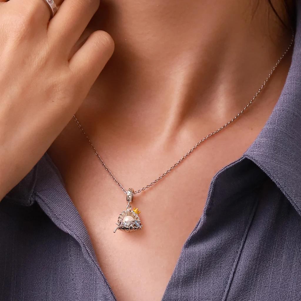 Gnoce Undersea Treasure Pearl Shell Charm Platinum-plated Silver Blend - Image 5