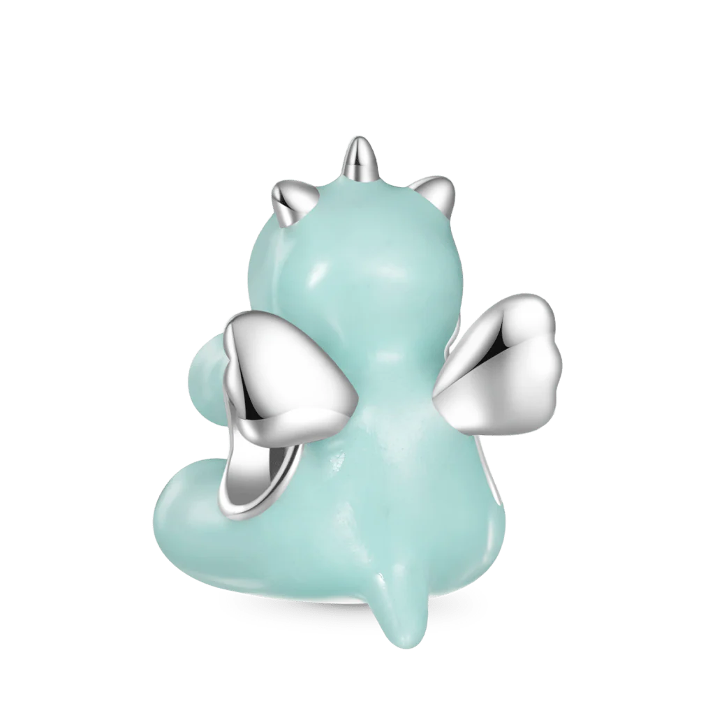 Gnoce Glow-in-the-Dark Unicorn Embraces Love Charm Platinum-plated Silver Blend - Image 3