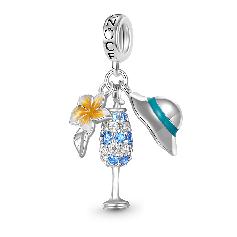 Gnoce Vacation Life Triple Charm Platinum-plated Silver Blend