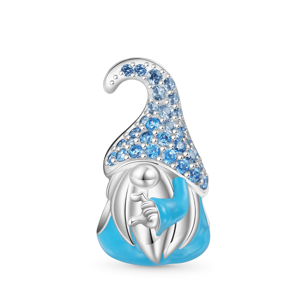 Gnoce Couple Gnome Boy Love Charm Platinum-plated Silver Blend