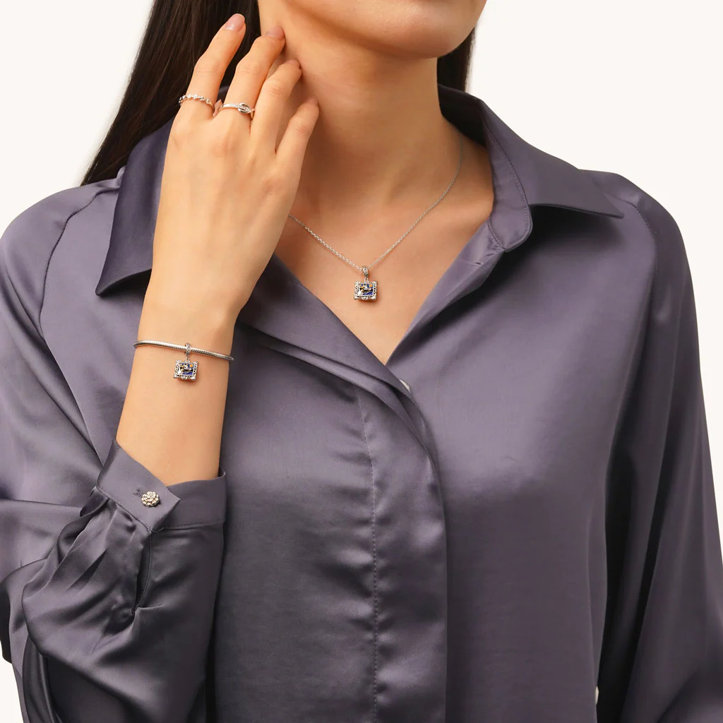 Gnoce Van Gogh's Starry Night Charm Platinum-plated Silver Blend - Image 6