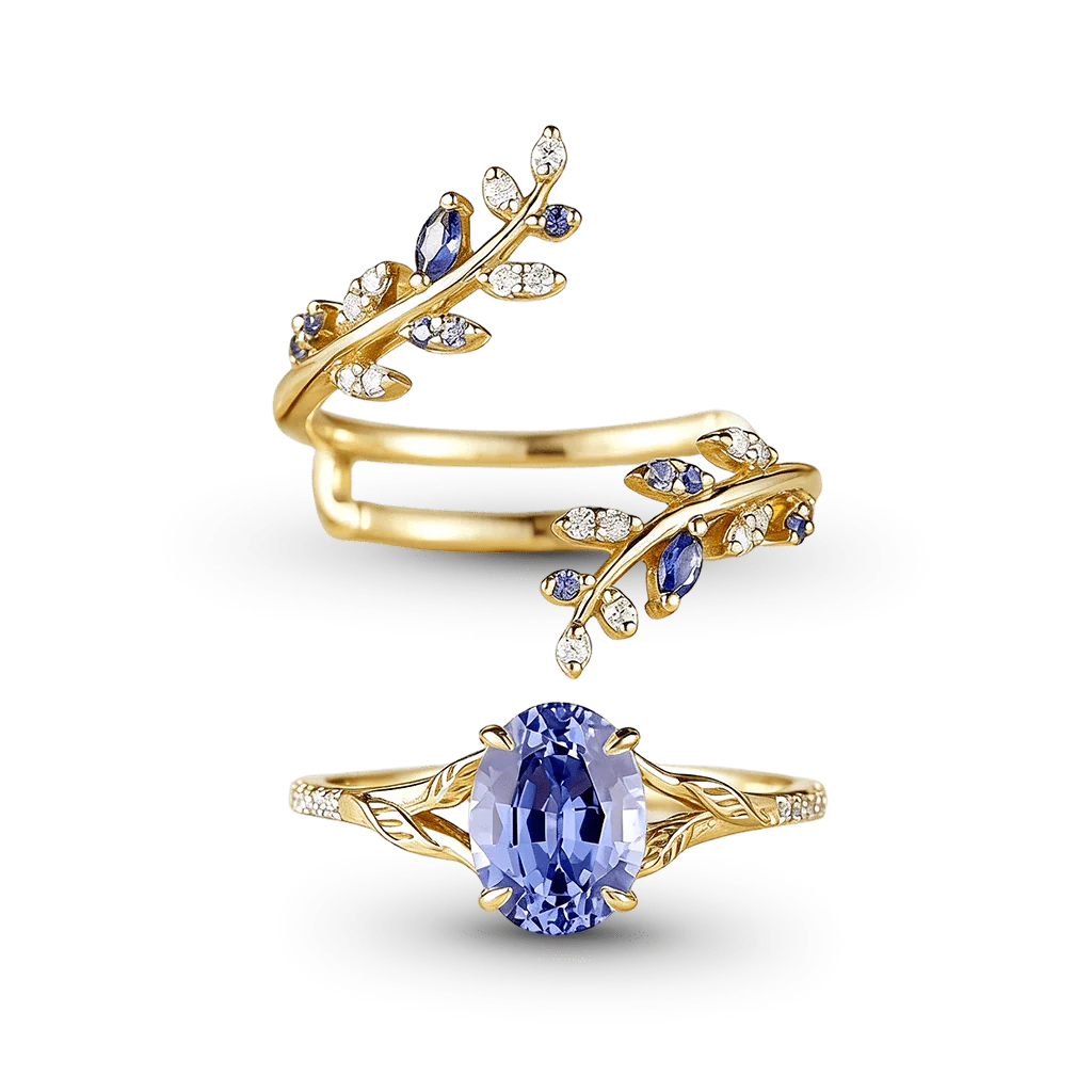 Gnoce Enchanted Vine Mythical Engagement Ring Set - Image 2
