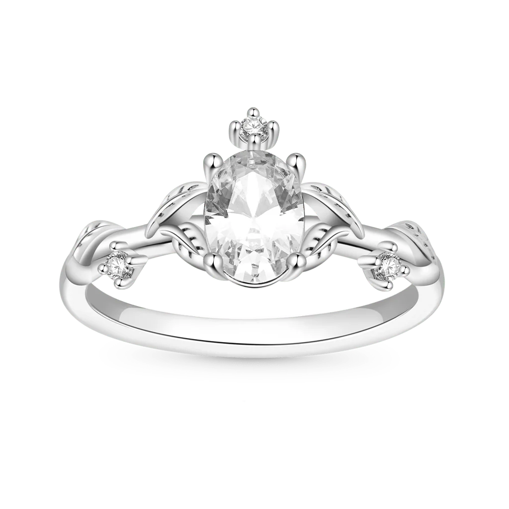 Gnoce Vine Wrap Oval Rings Platinum-plated Silver Blend - Image 4