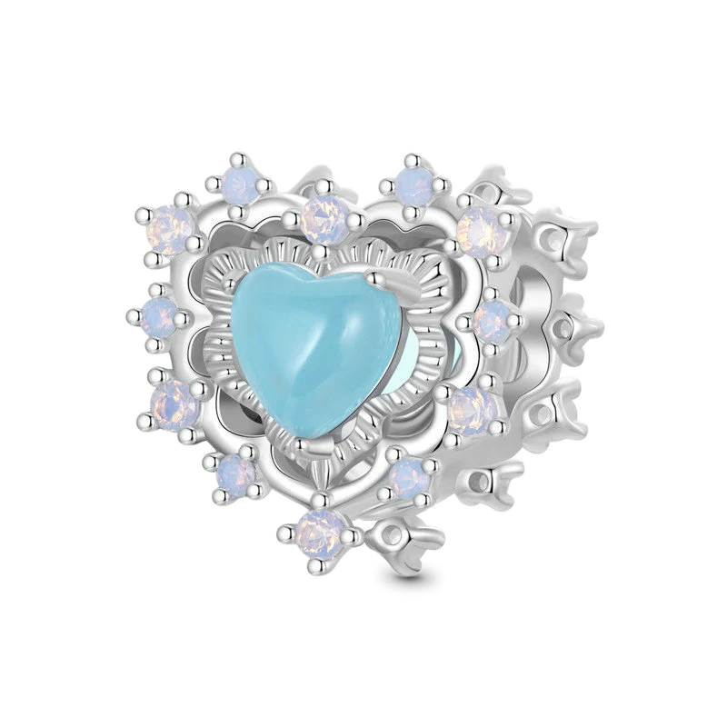 Gnoce Vintage Blue Heart Charm